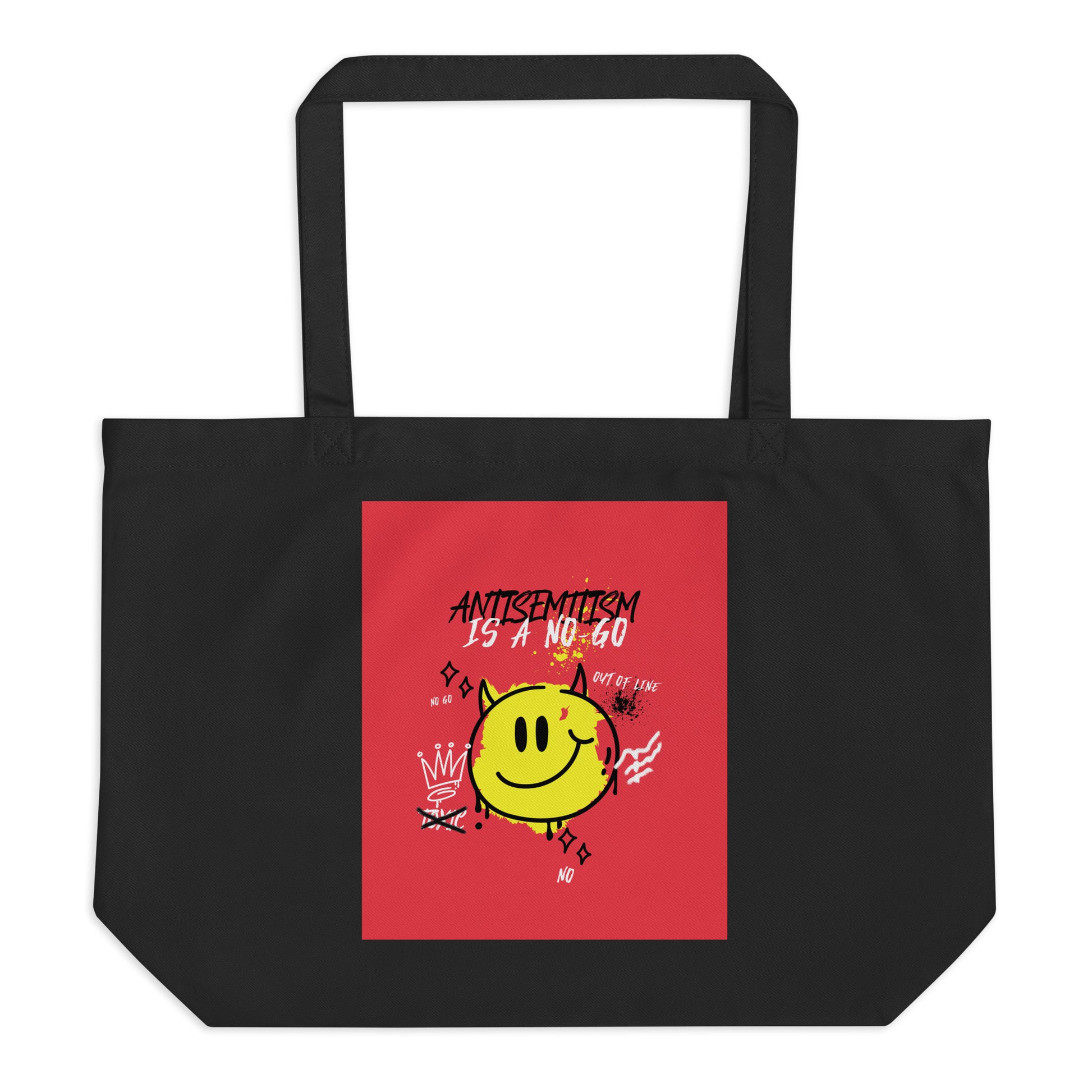 No Go Graffiti Doodle | Antisemitism | Large Organic Tote Bag