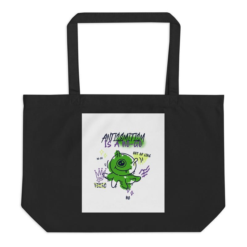 No Go Graffiti Doodle | Antisemitism | Large Organic Tote Bag