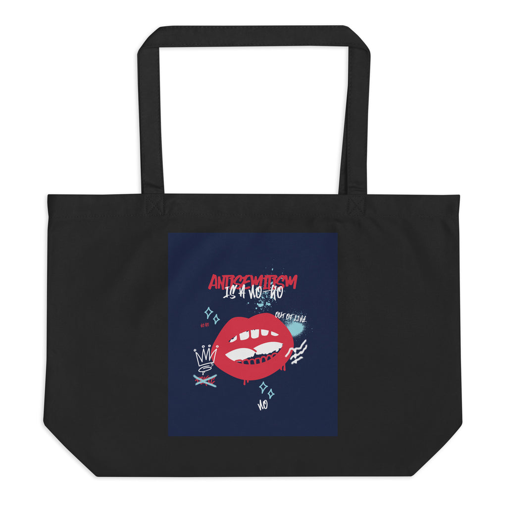 No Go Graffiti Doodle | Antisemitism | Large Organic Tote Bag