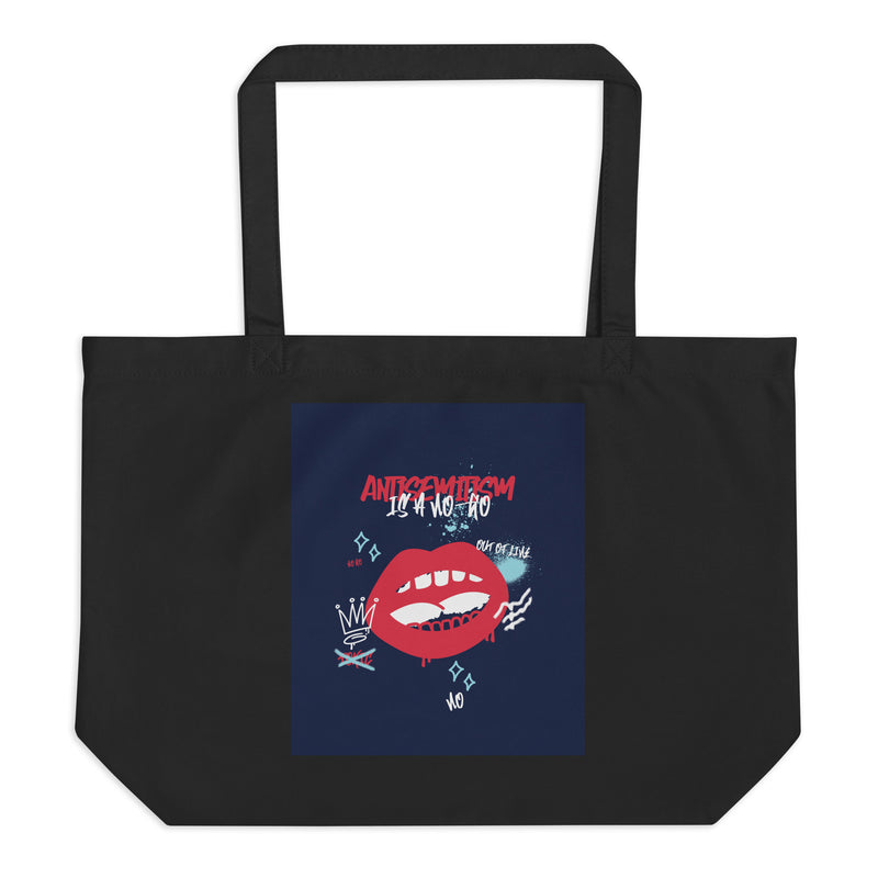 No Go Graffiti Doodle | Antisemitism | Large Organic Tote Bag