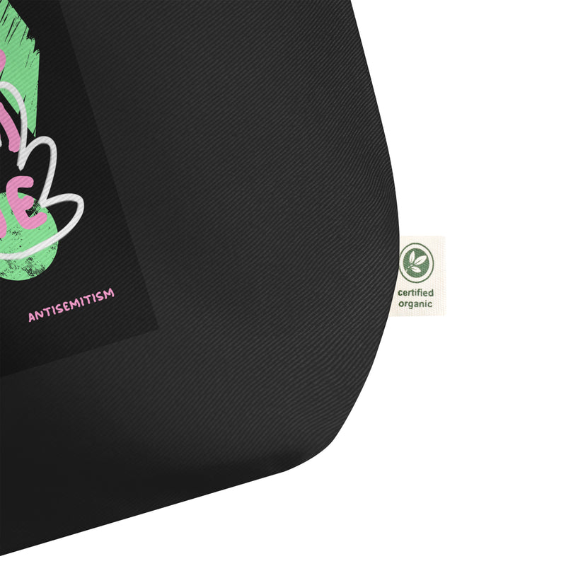 Bring Them Home | Pink-Green Doodle | Large Organic Tote Bag