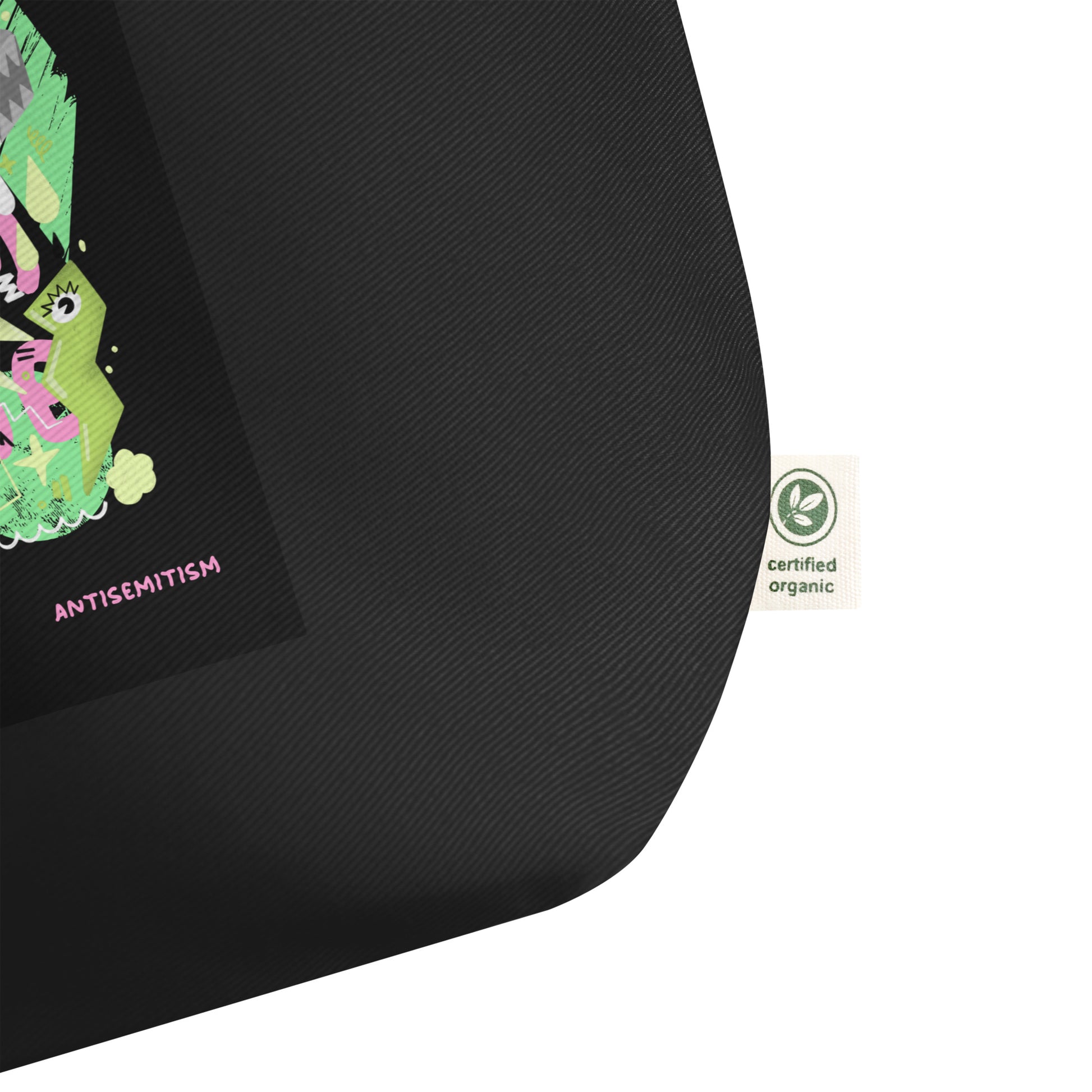 Bring Them Home | Pink-Green Doodle | Large Organic Tote Bag