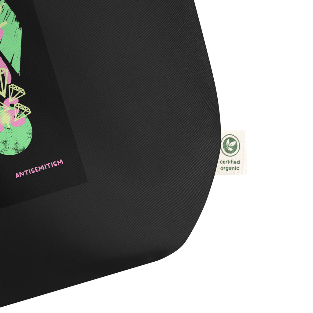 Bring Them Home | Pink-Green Doodle | Large Organic Tote Bag