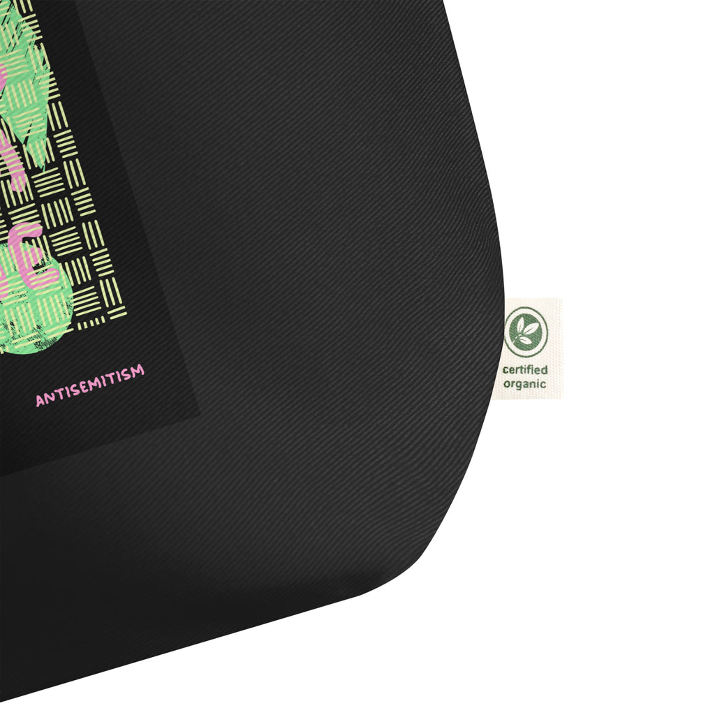 Bring Them Home | Pink-Green Doodle | Large Organic Tote Bag Jouparty