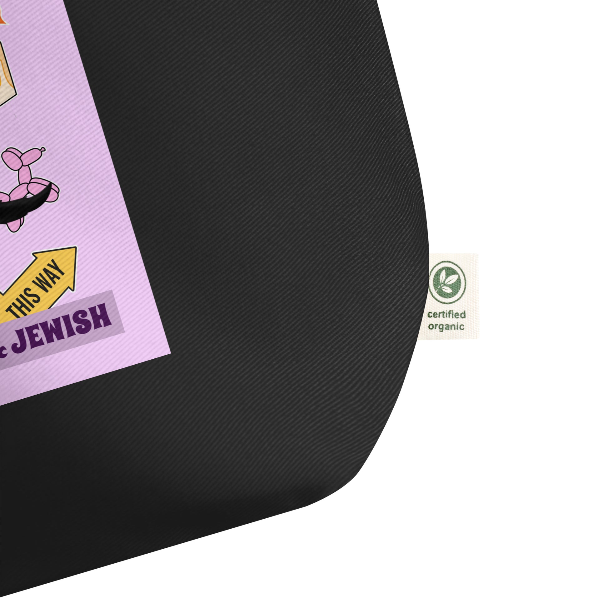 Shop Jewish | Pink | Large Organic Tote Bag Jouparty