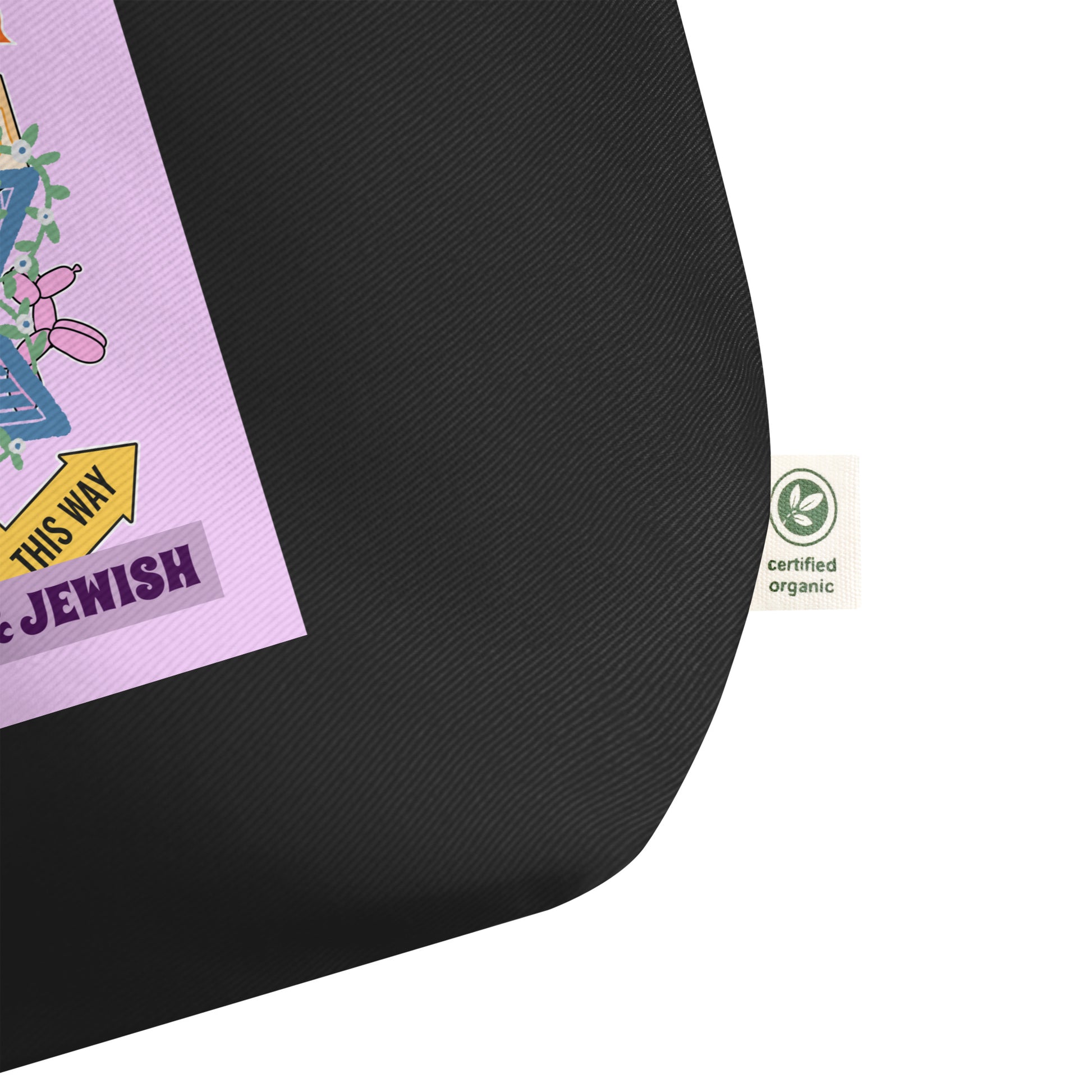 Shop Jewish | Pink | Large Organic Tote Bag Jouparty