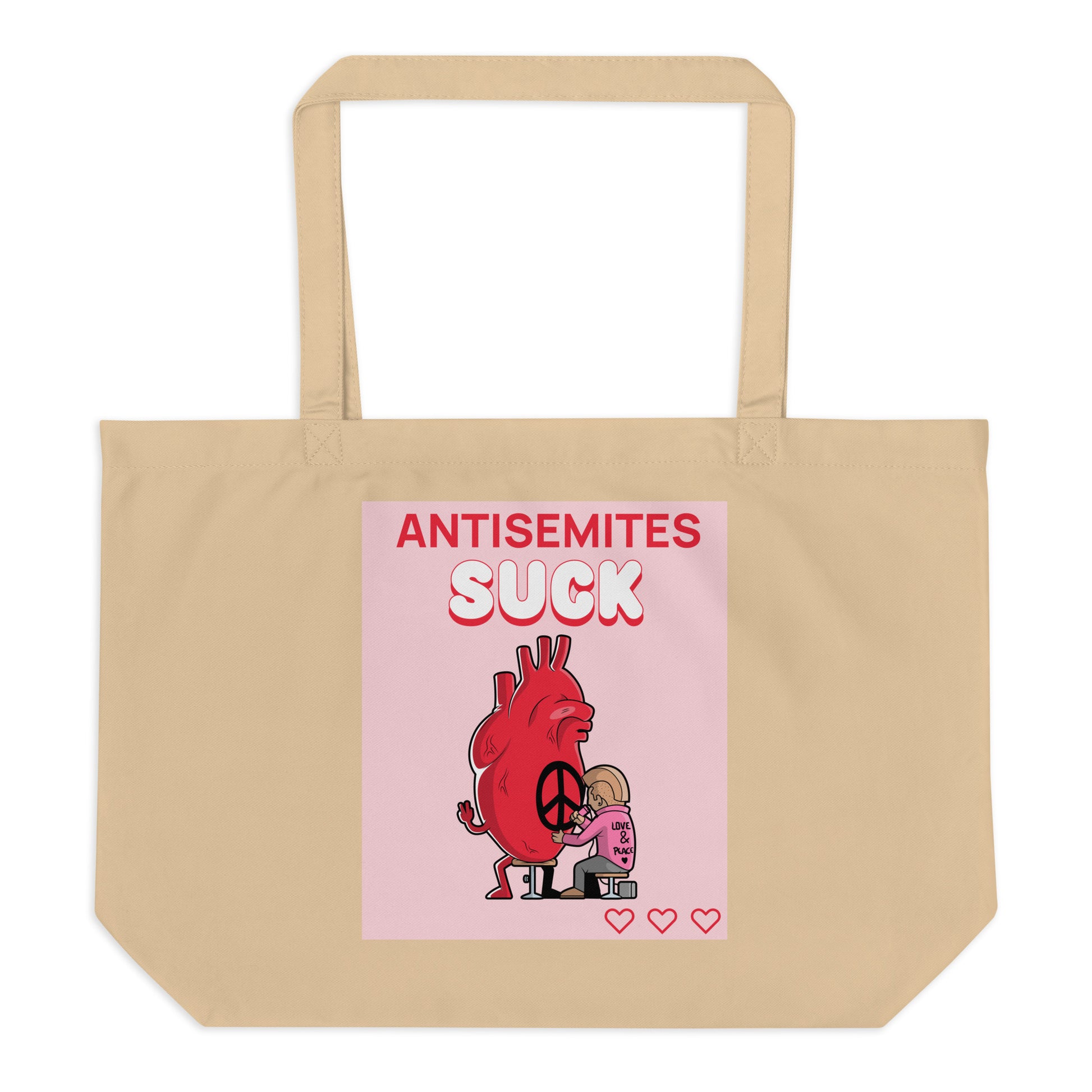 Antisemites Suck | Large Organic Tote Bag Jouparty