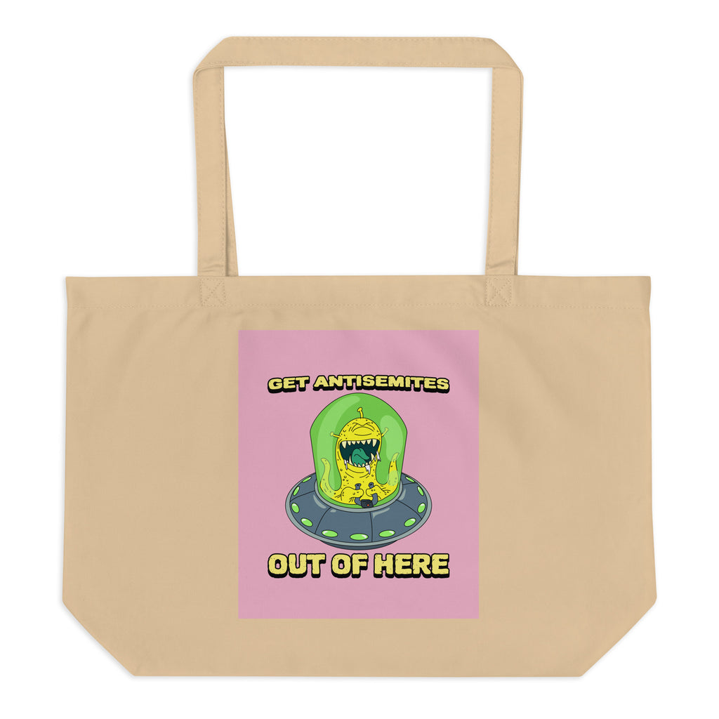 Get Alien Out | Pink Edition | Large Organic Tote Bag