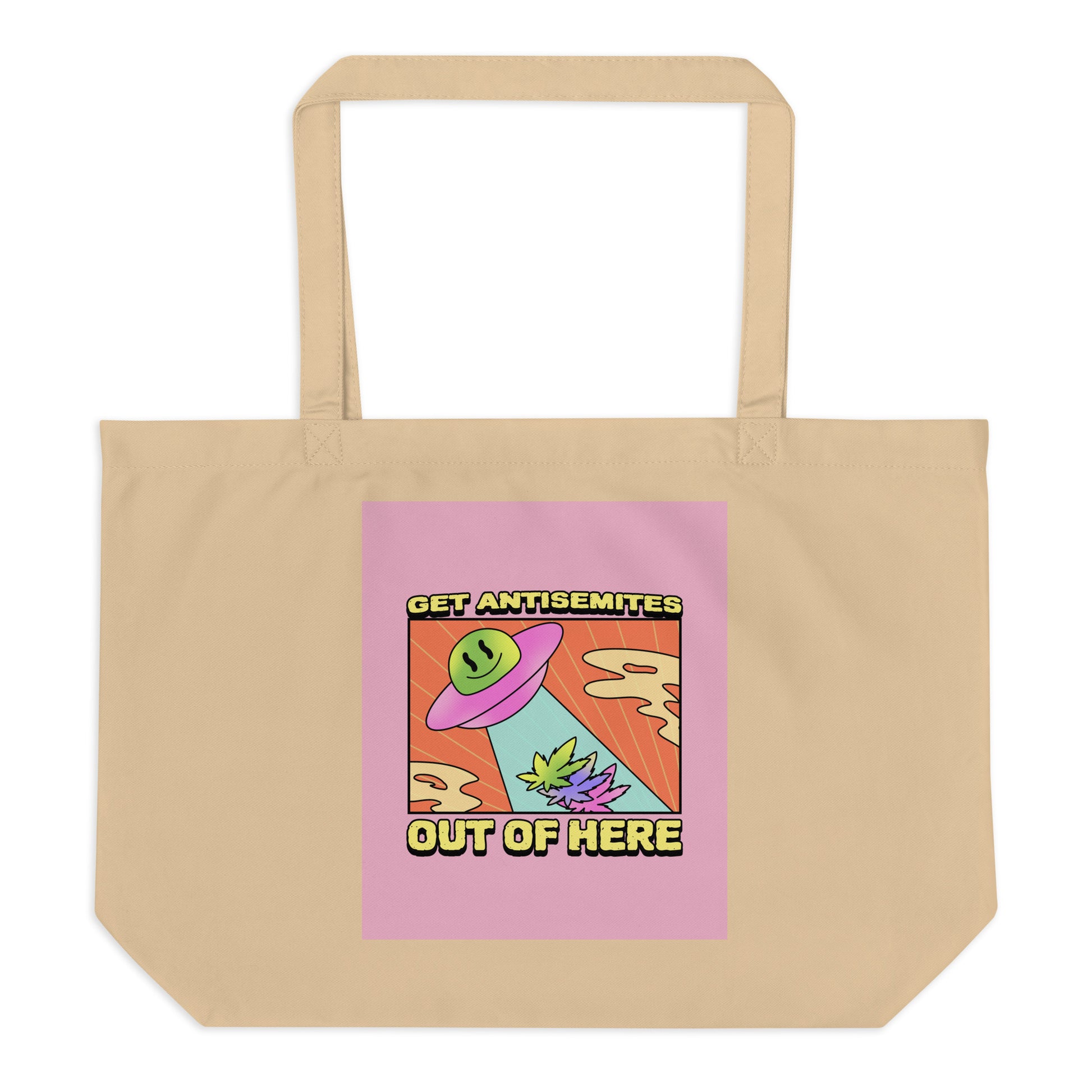 Get Alien Out | Pink Edition | Large Organic Tote Bag