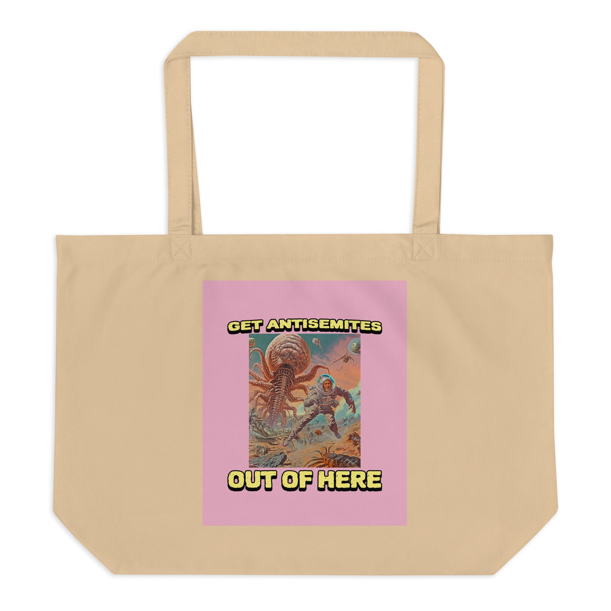 Get Alien Out | Pink Edition | Large Organic Tote Bag