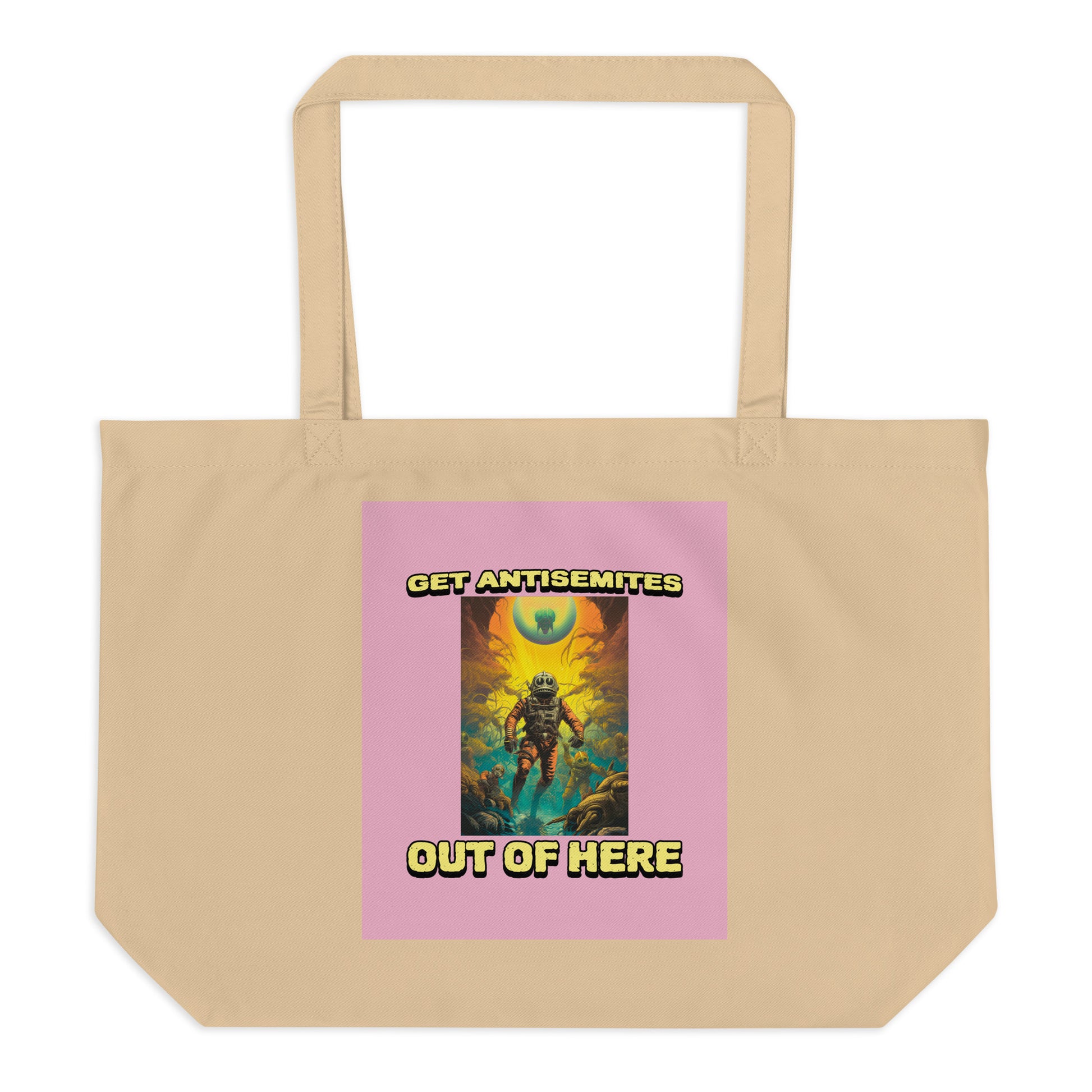 Get Alien Out | Pink Edition | Large Organic Tote Bag