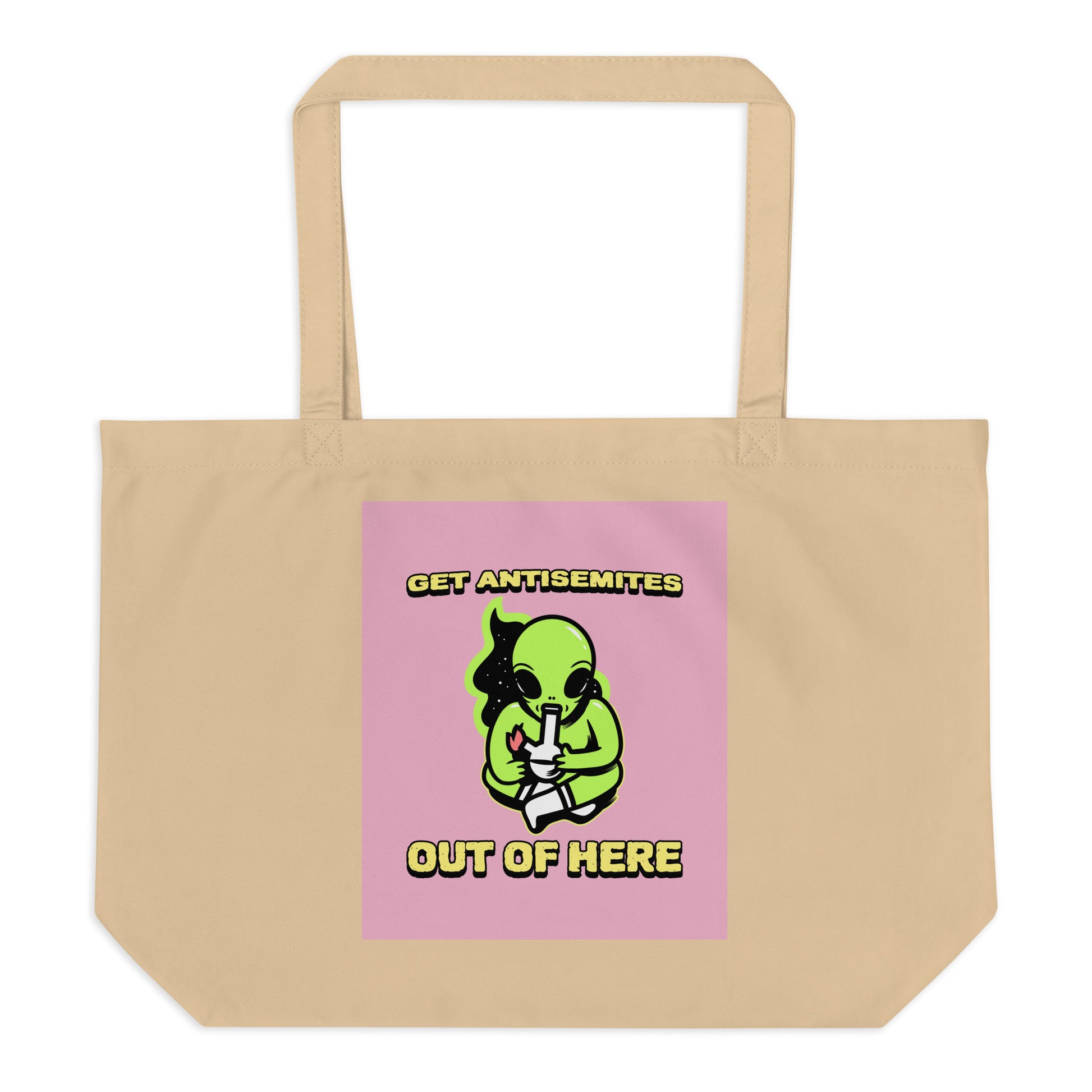 Get Alien Out | Pink Edition | Large Organic Tote Bag