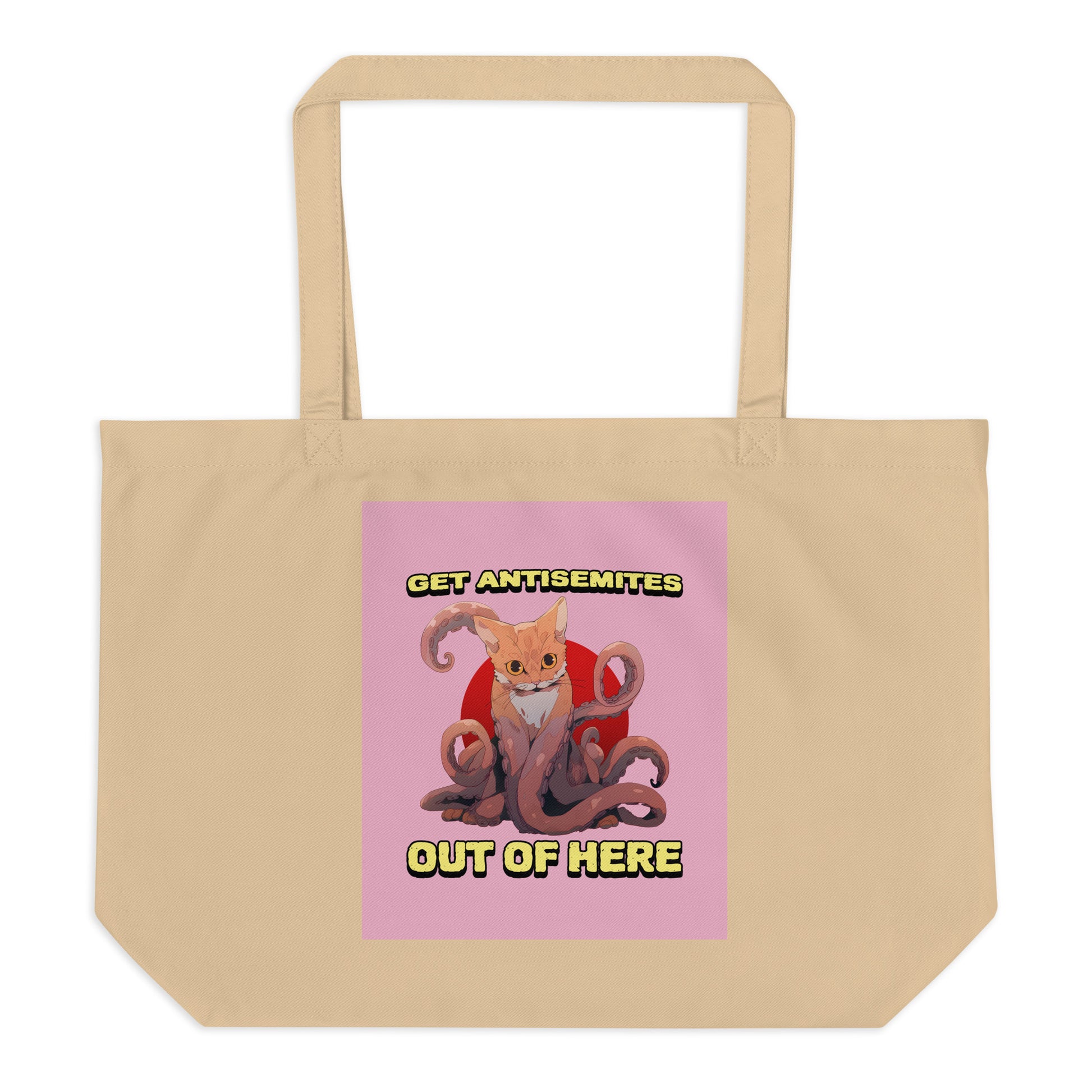 Get Alien Out | Pink Edition | Large Organic Tote Bag Jouparty