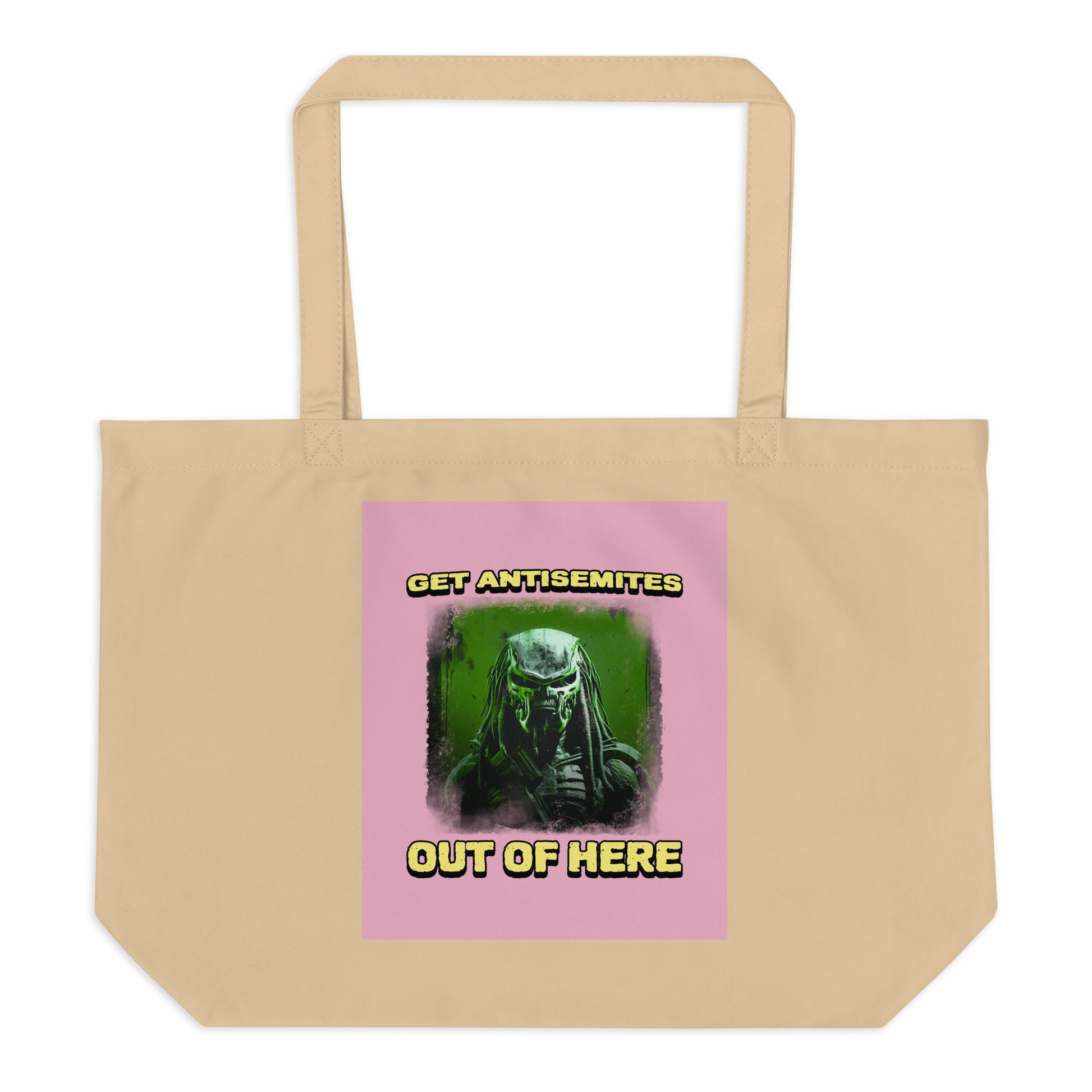 Get Alien Out | Pink Edition | Large Organic Tote Bag Jouparty