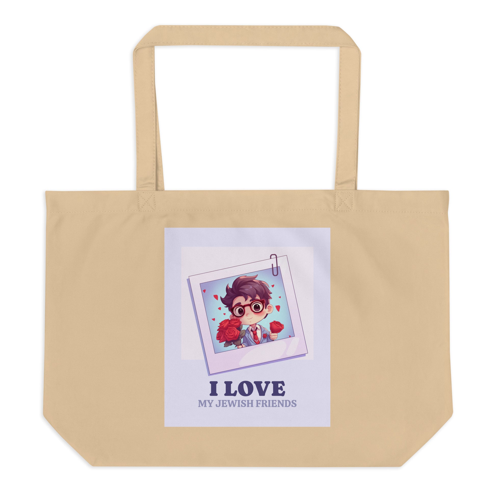 I Love My Jewish Friends | Pink Edition | Large Organic Tote Bag