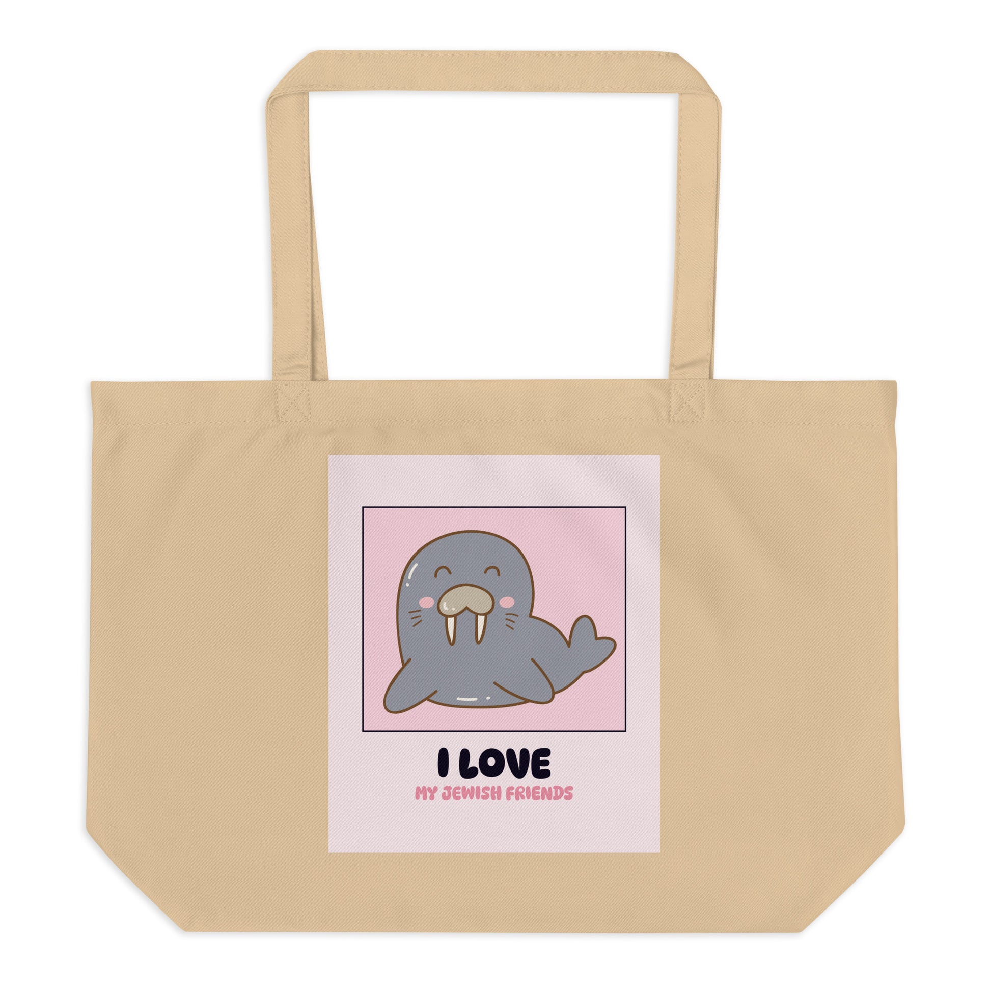 I Love My Jewish Friends | Pink Edition | Large Organic Tote Bag