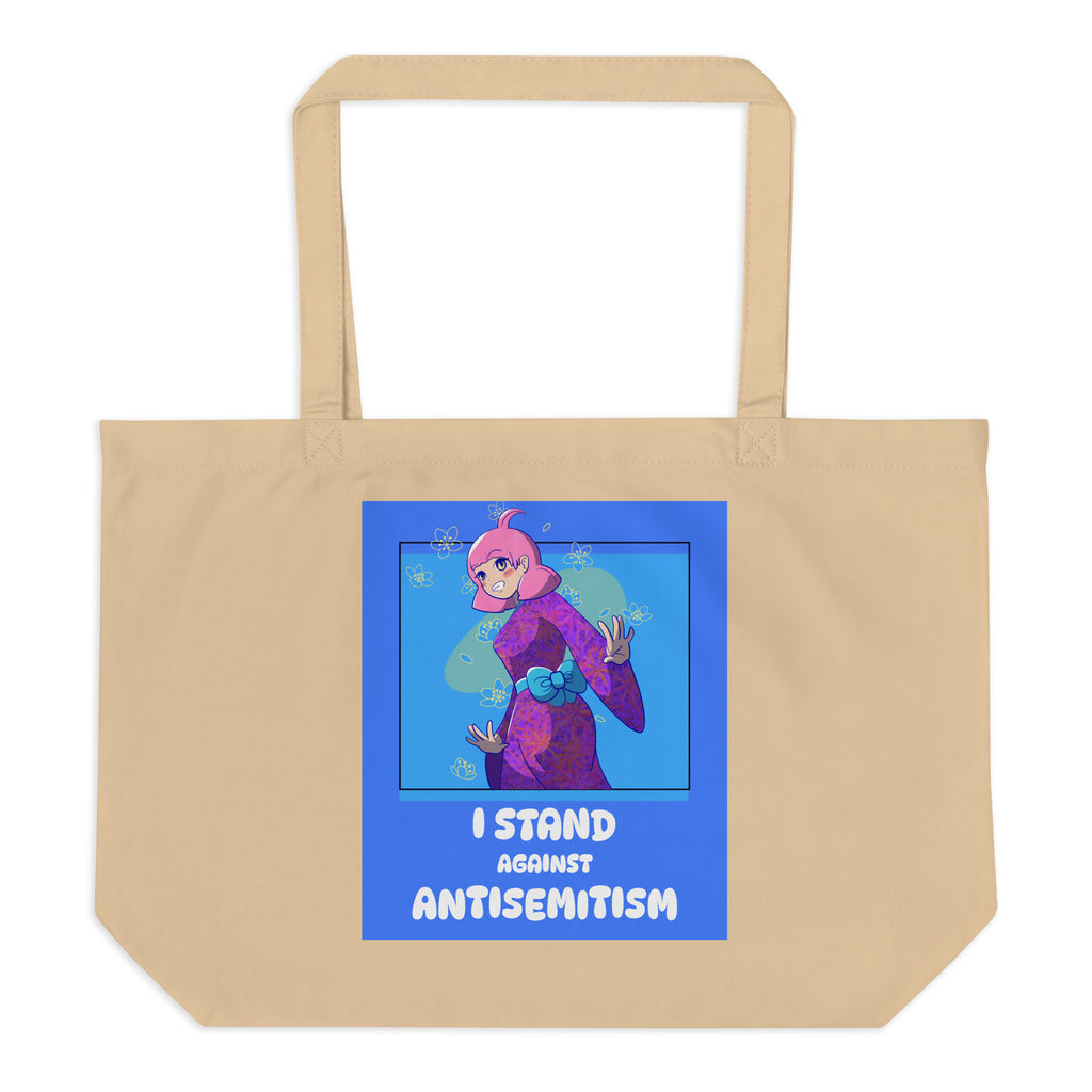 I Stand Against Antisemitism | Large Organic Tote Bag Jouparty
