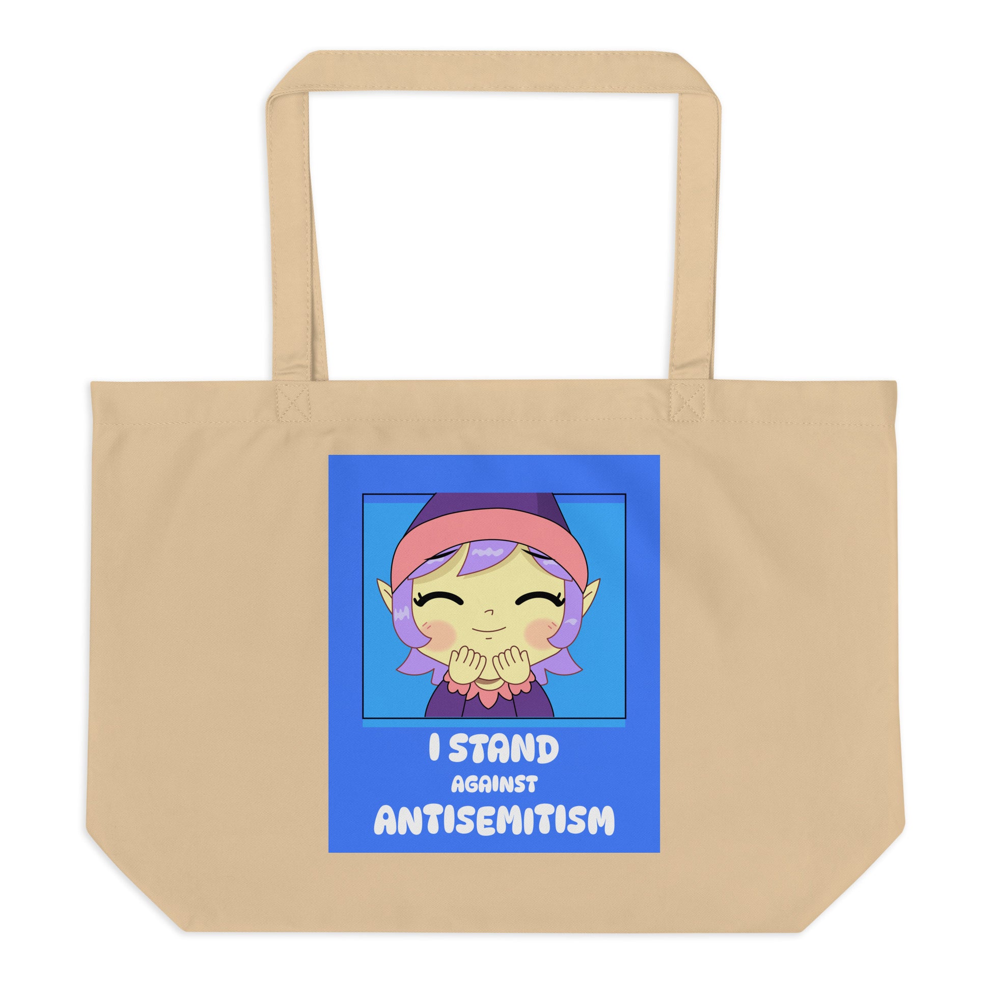 I Stand Against Antisemitism | Large Organic Tote Bag Jouparty
