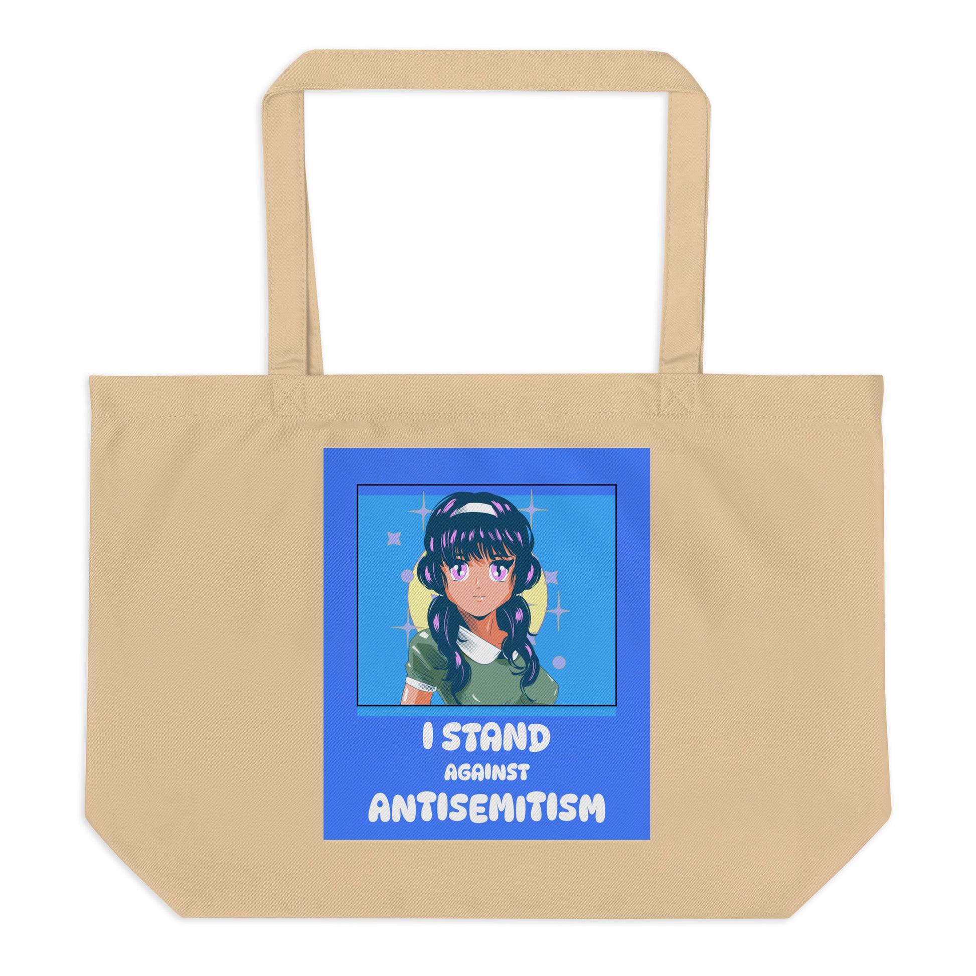 I Stand Against Antisemitism | Large Organic Tote Bag Jouparty
