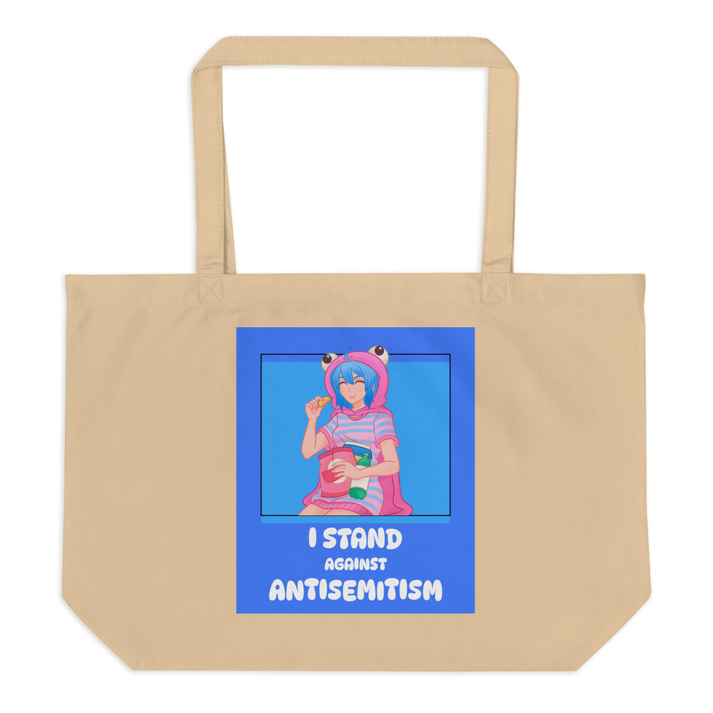 I Stand Against Antisemitism | Large Organic Tote Bag Jouparty