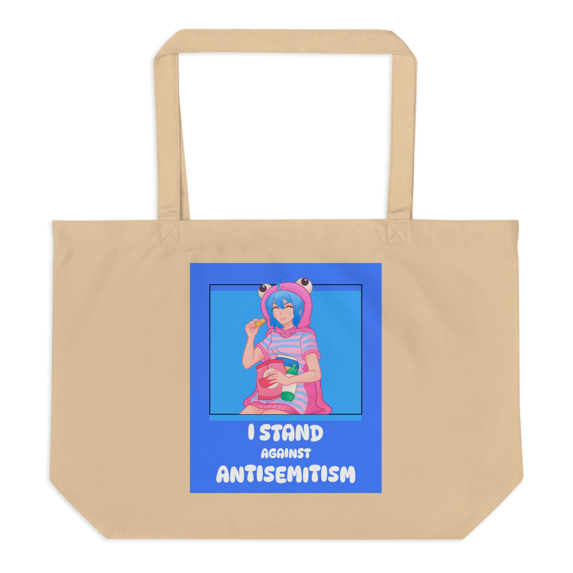 I Stand Against Antisemitism | Large Organic Tote Bag Jouparty