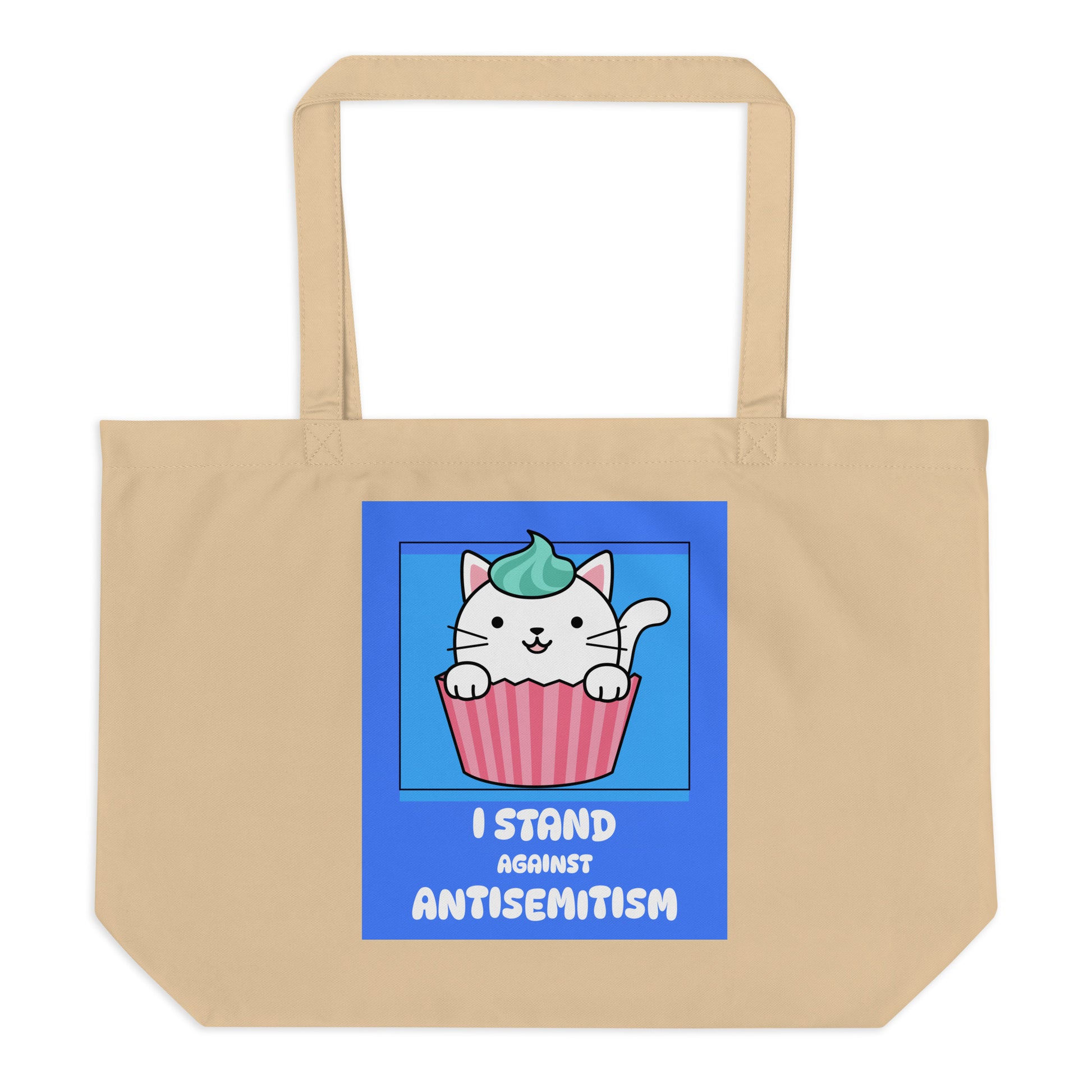 I Stand Against Antisemitism | Large Organic Tote Bag Jouparty