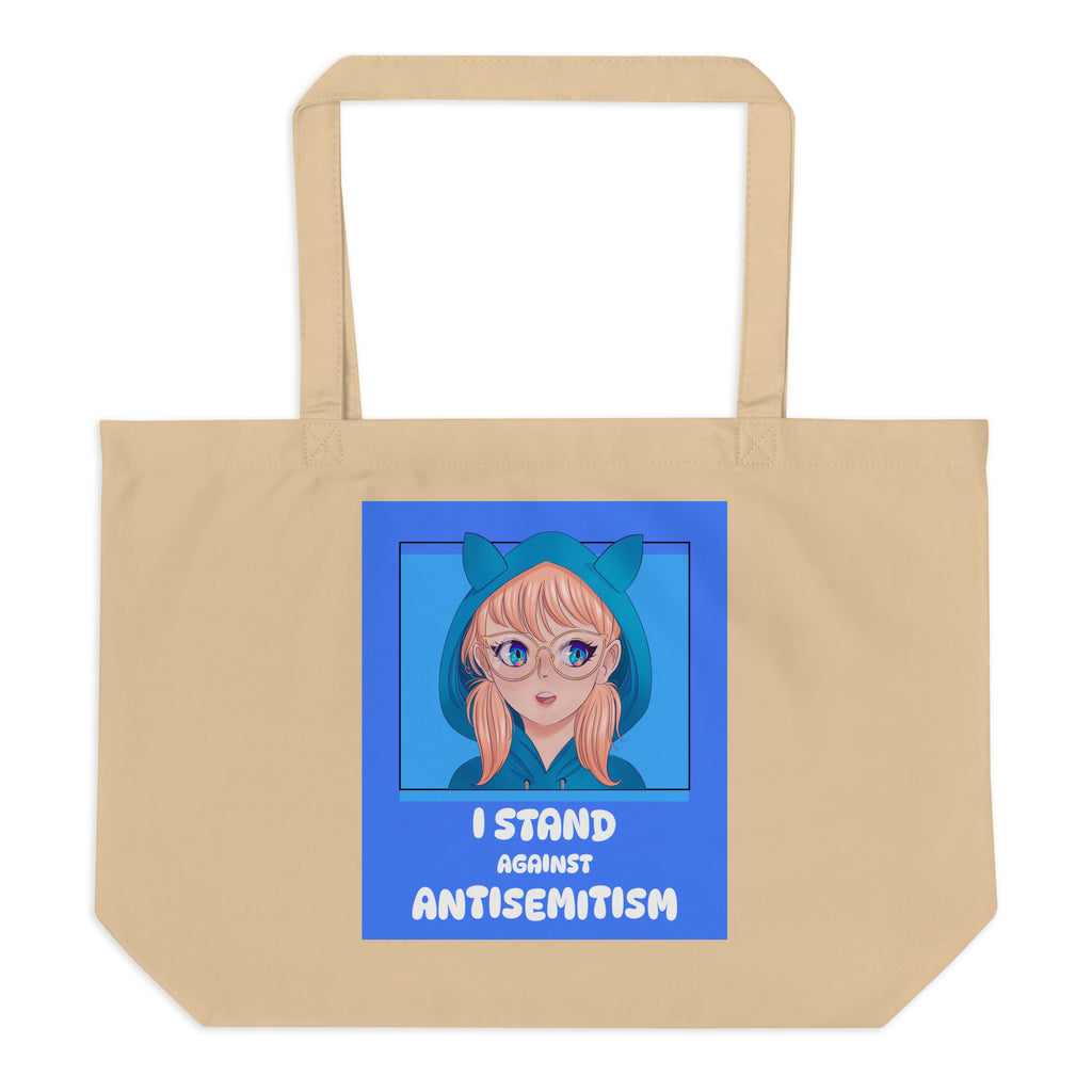 I Stand Against Antisemitism | Large Organic Tote Bag Jouparty