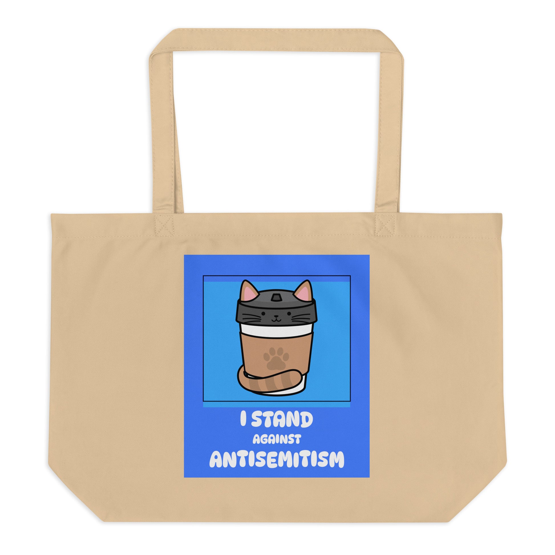 I Stand Against Antisemitism | Large Organic Tote Bag Jouparty