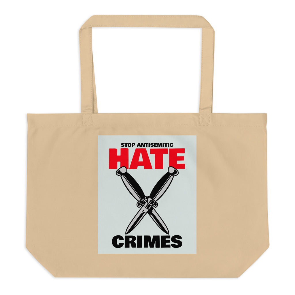 Antisemitic Hate Crimes | Large Organic Tote Bag Jouparty