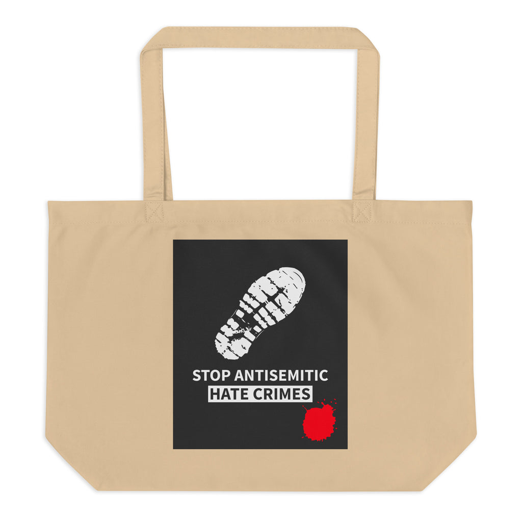 Antisemitic Hate Crimes | Large Organic Tote Bag Jouparty