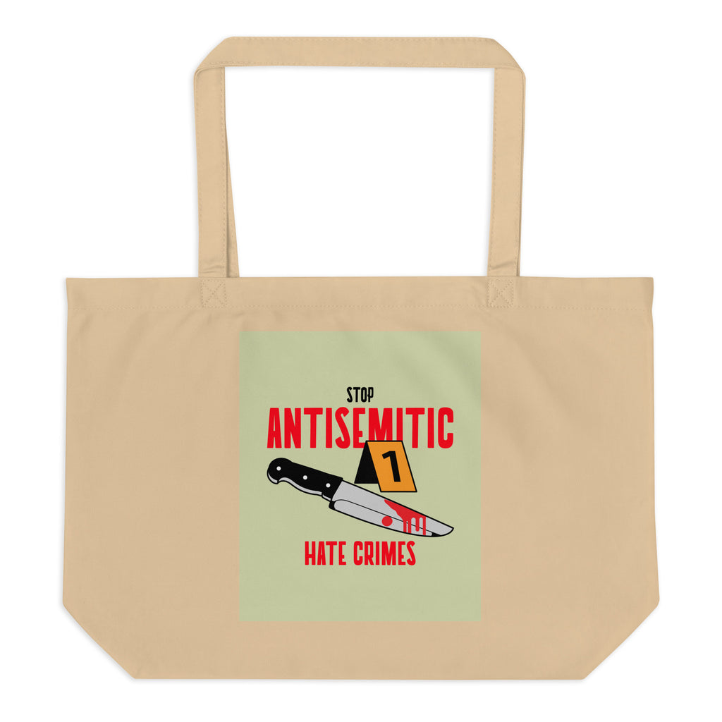 Antisemitic Hate Crimes | Large Organic Tote Bag Jouparty