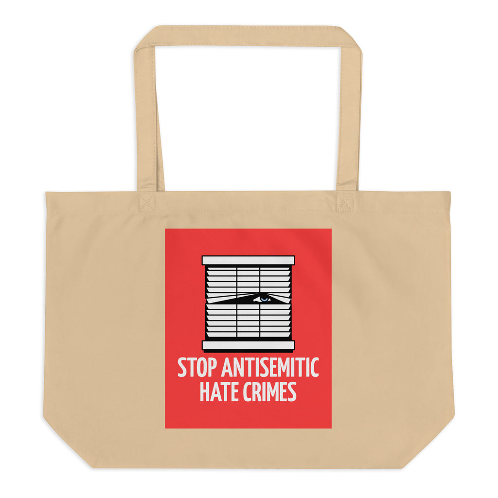 Antisemitic Hate Crimes | Large Organic Tote Bag Jouparty