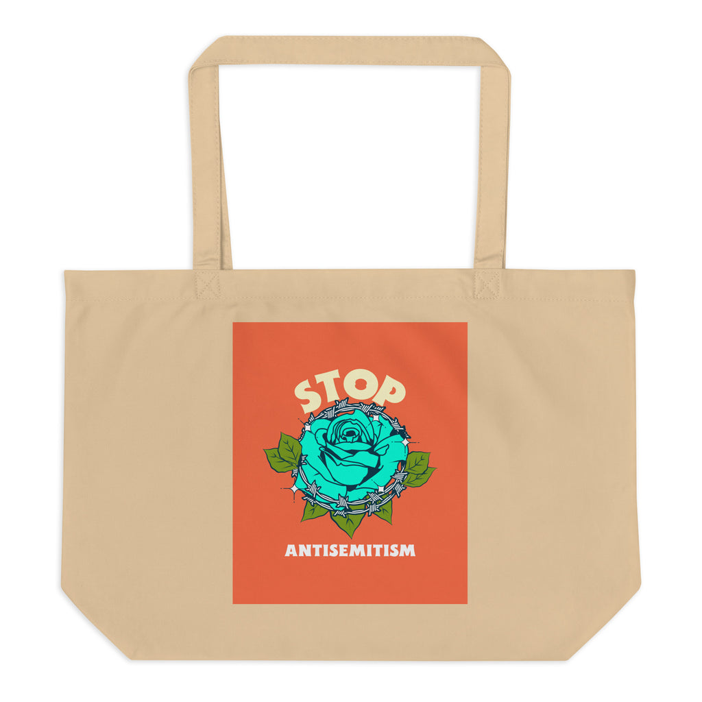 Stop Antisemitism | Plants & Flowers Edition | Large Organic Tote Bag