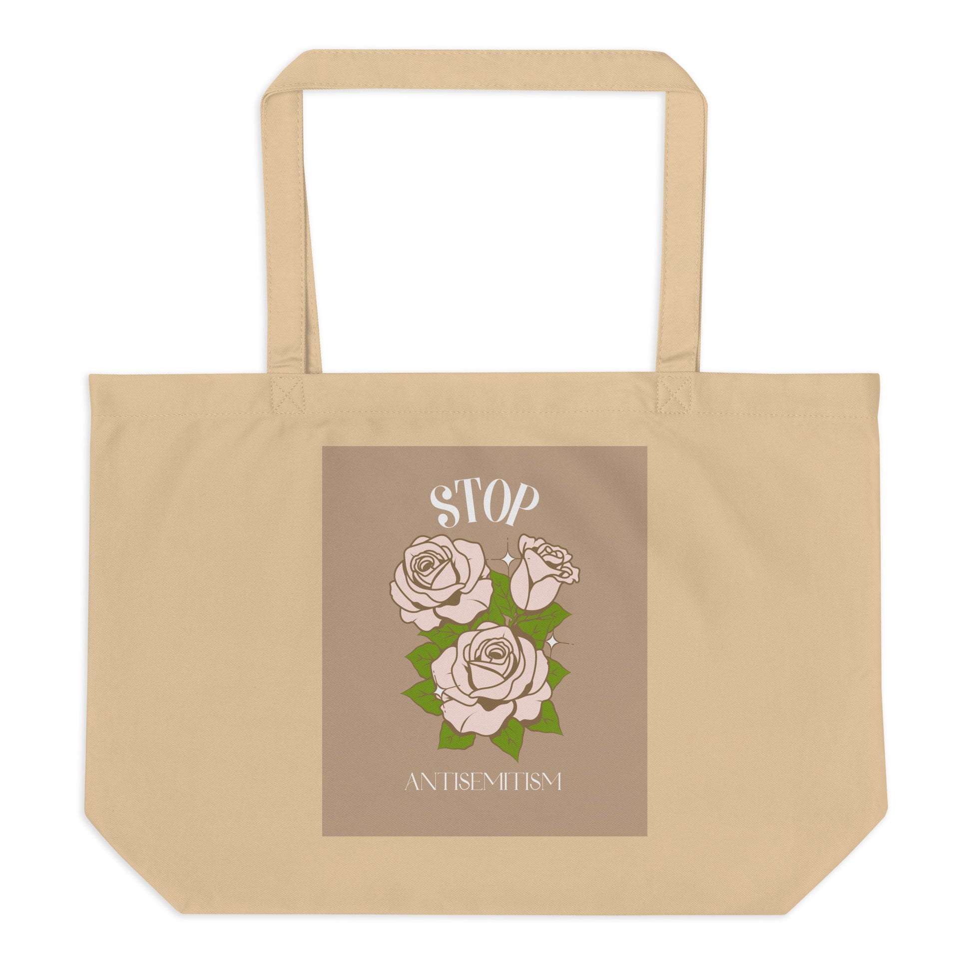 Stop Antisemitism | Plants & Flowers Edition | Large Organic Tote Bag
