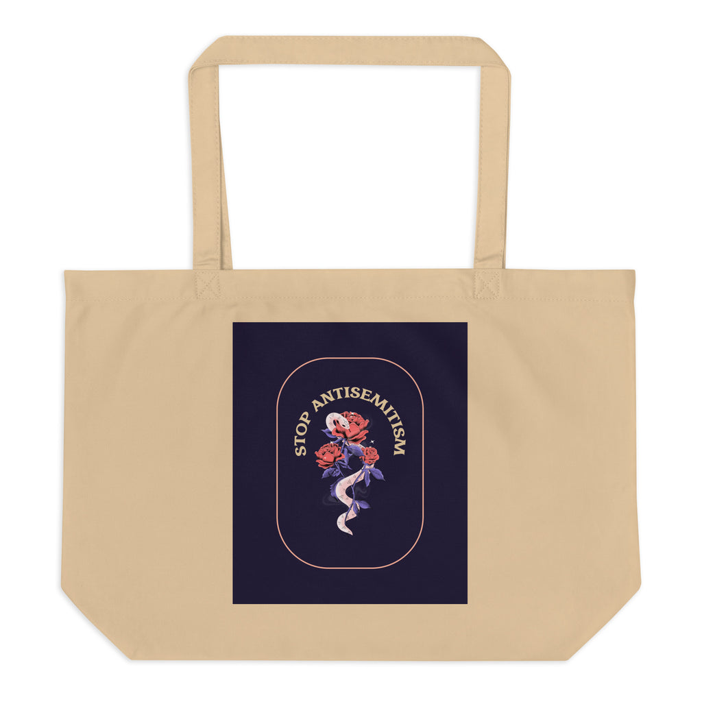 Stop Antisemitism | Plants & Flowers Edition | Large Organic Tote Bag