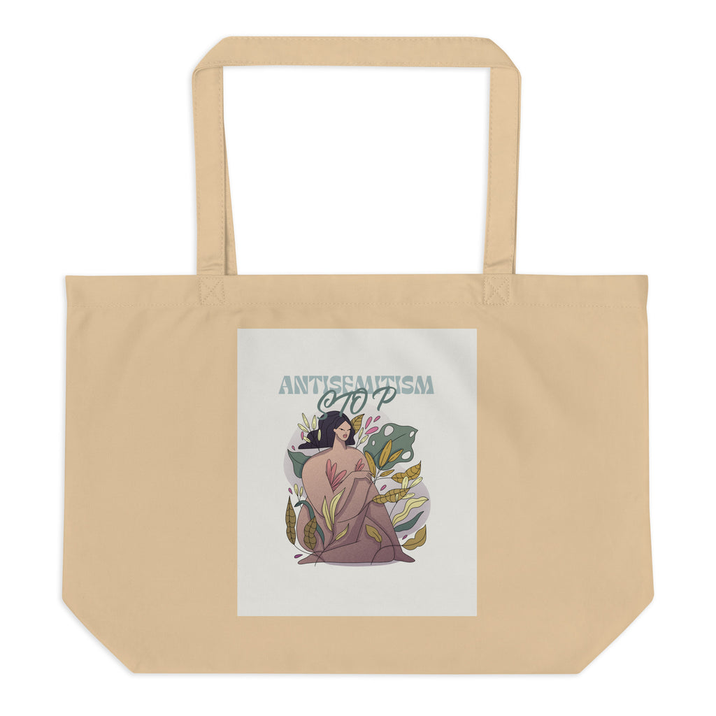 Stop Antisemitism | Plants & Flowers Edition | Large Organic Tote Bag