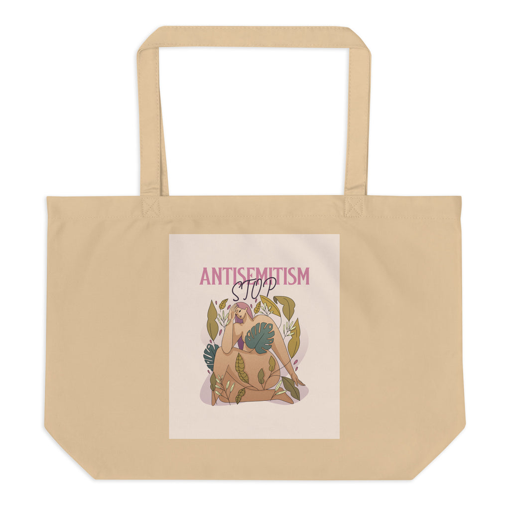 Stop Antisemitism | Plants & Flowers Edition | Large Organic Tote Bag