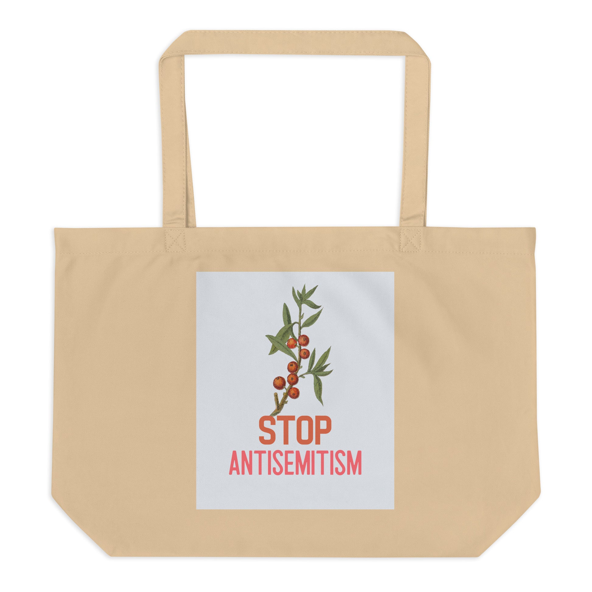 Stop Antisemitism | Plants & Flowers Edition | Large Organic Tote Bag