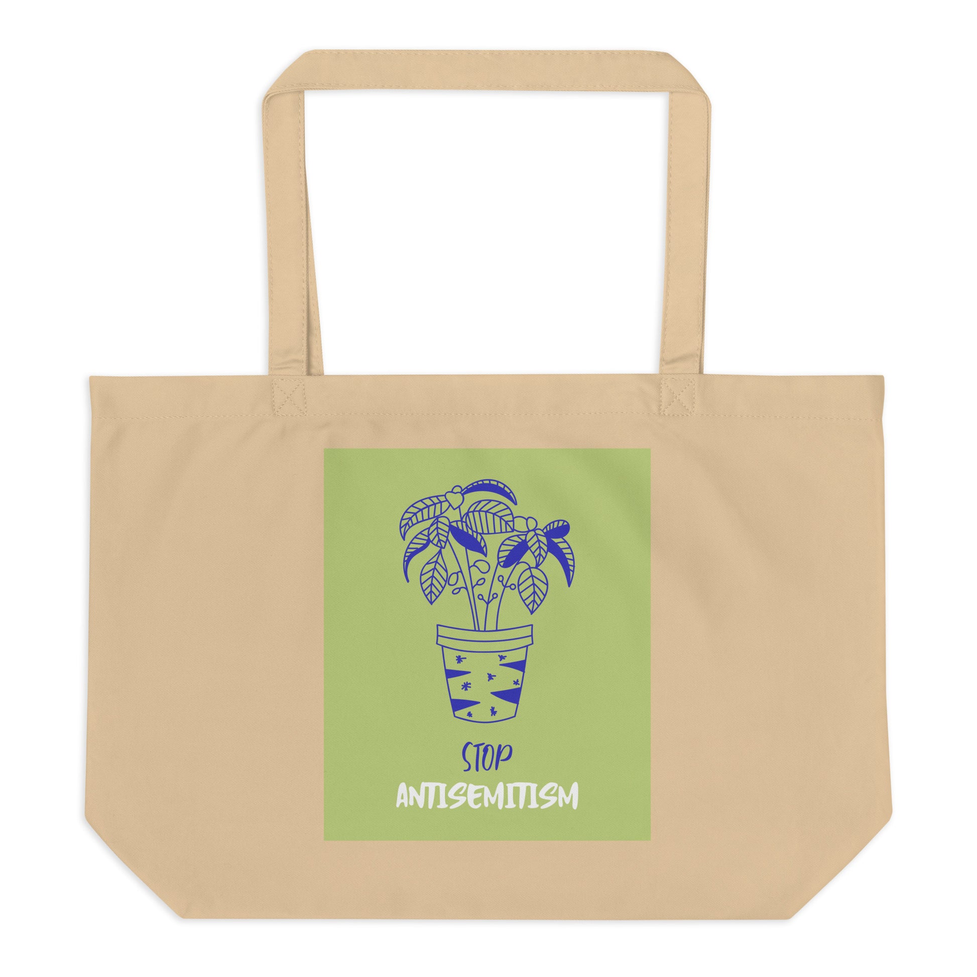Stop Antisemitism | Plants & Flowers Edition | Large Organic Tote Bag