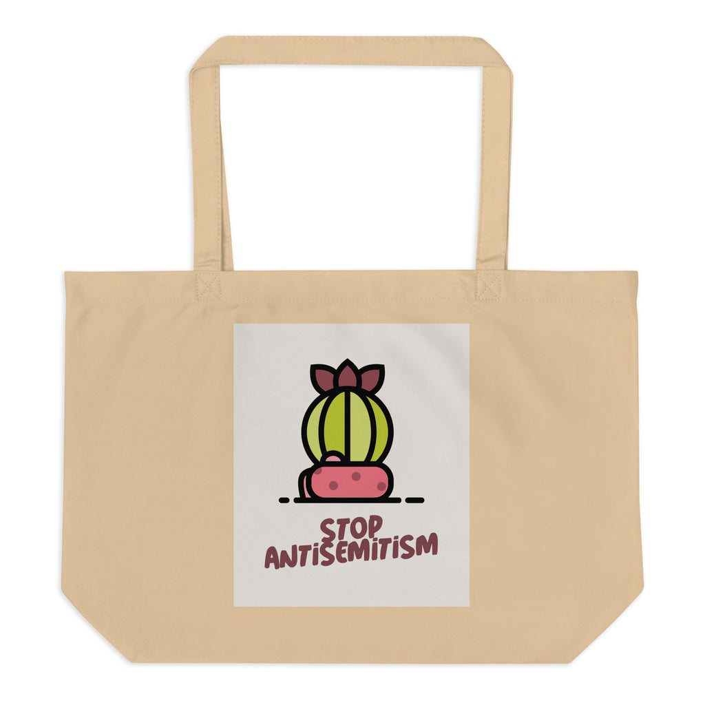 Stop Antisemitism | Plants & Flowers Edition | Large Organic Tote Bag