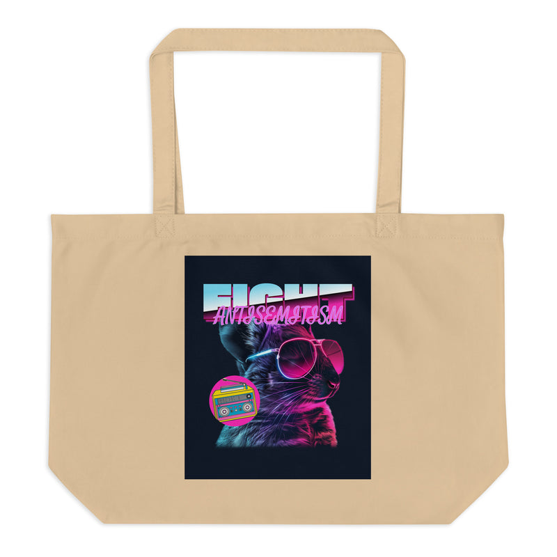 Retro Neon Animal | Fight Antisemitism | Large Organic Tote Bag