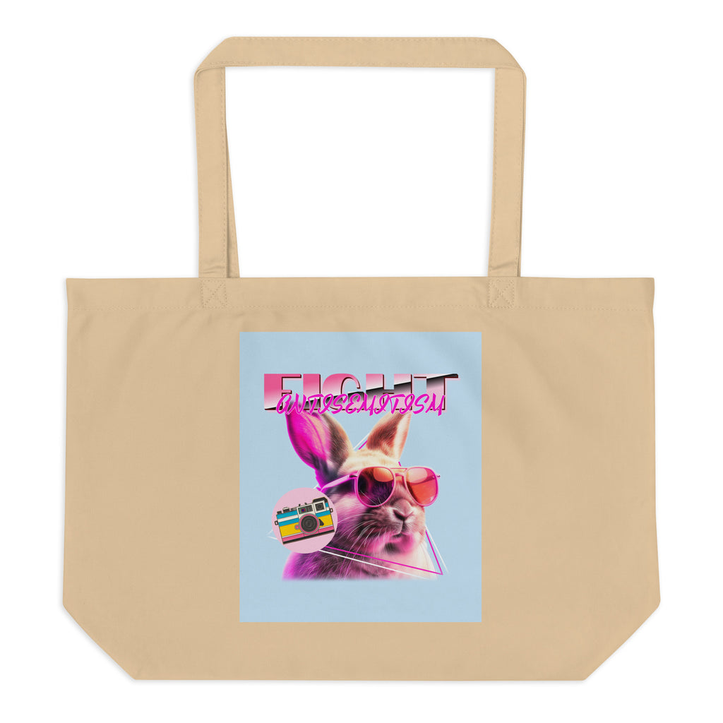 Retro Neon Animal | Fight Antisemitism | Large Organic Tote Bag