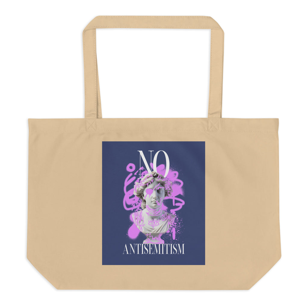 Graffiti Statue Anthem | No Antisemitism | Large Organic Tote Bag