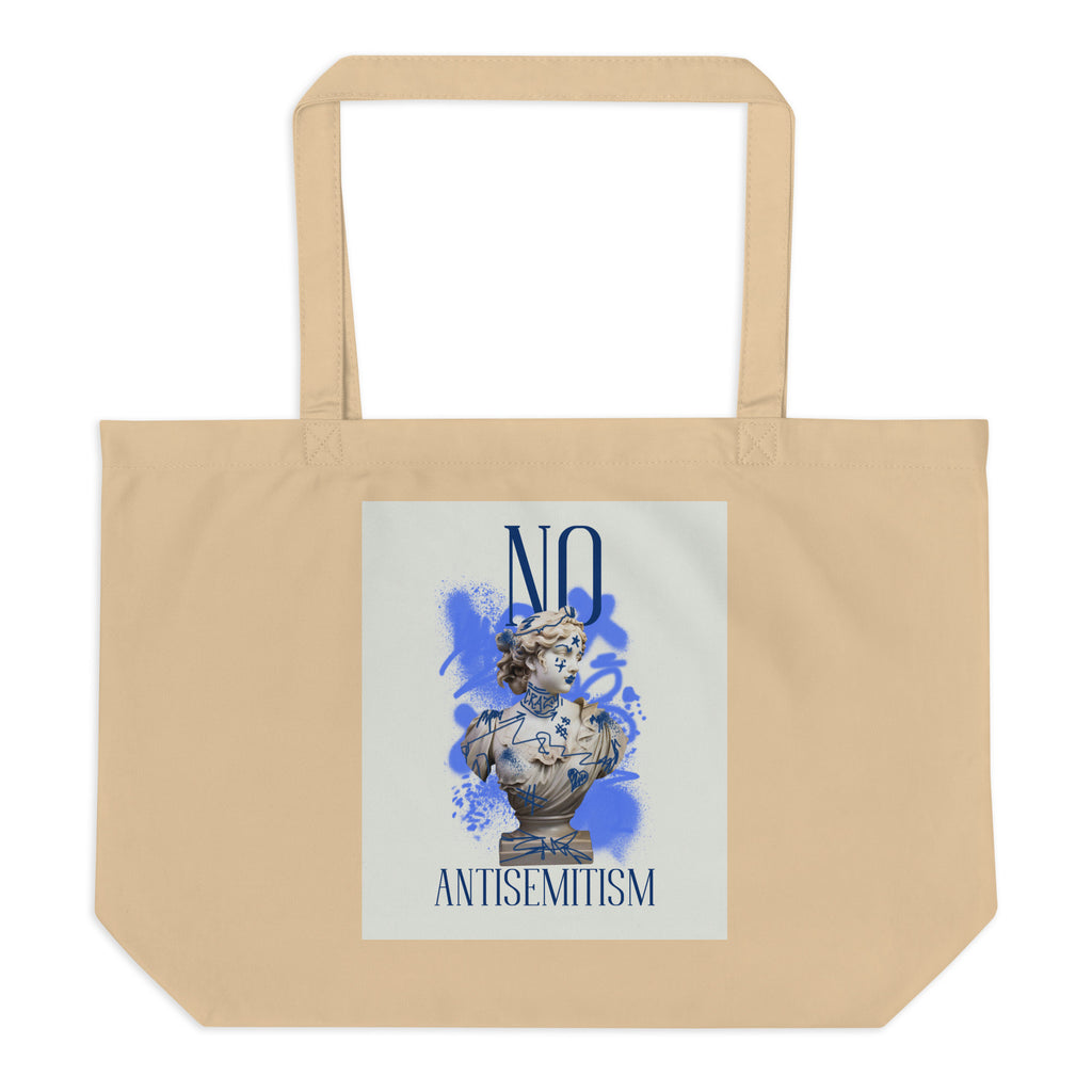Graffiti Statue Anthem | No Antisemitism | Large Organic Tote Bag