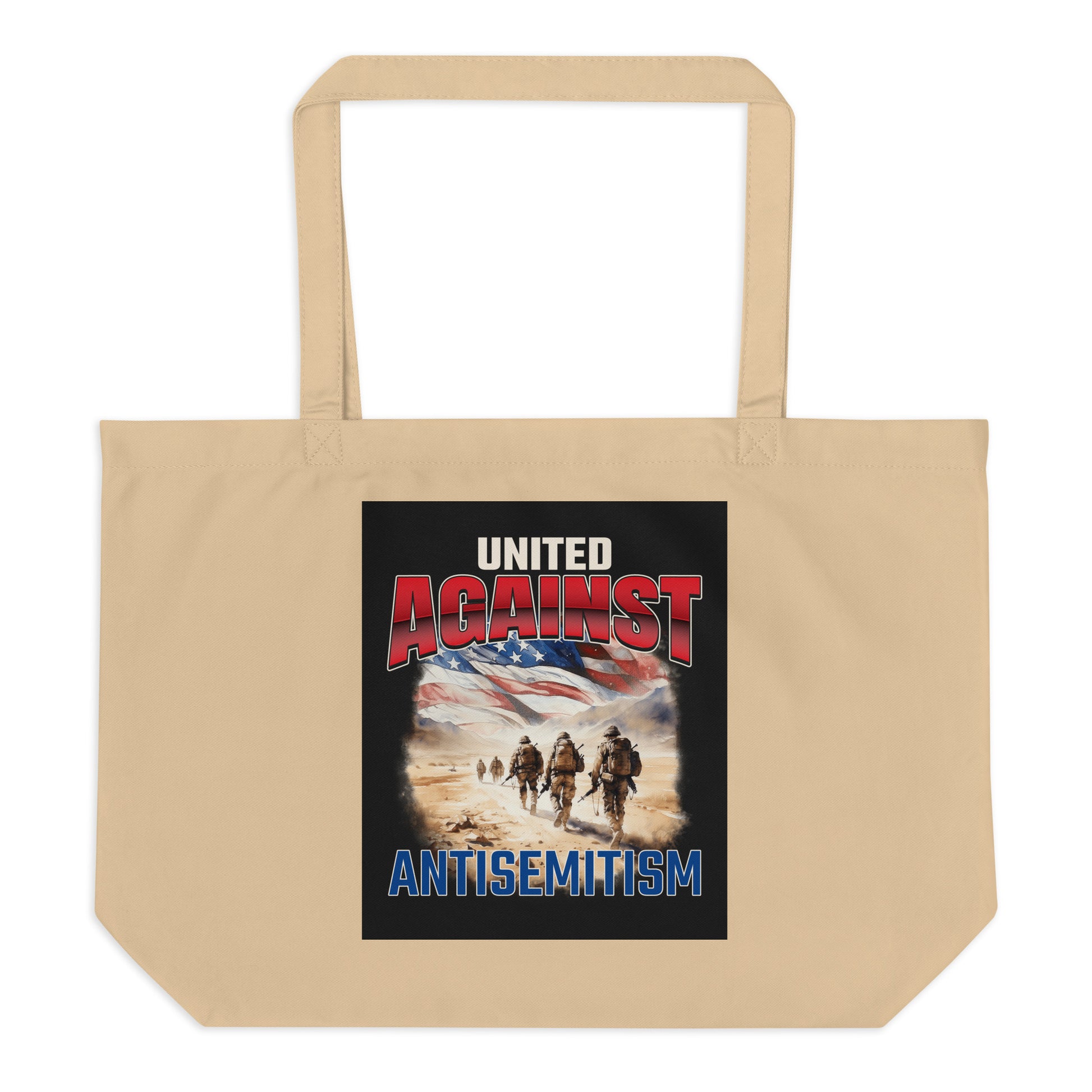 USA Edition | United Against Antisemitism | Large Organic Tote Bag