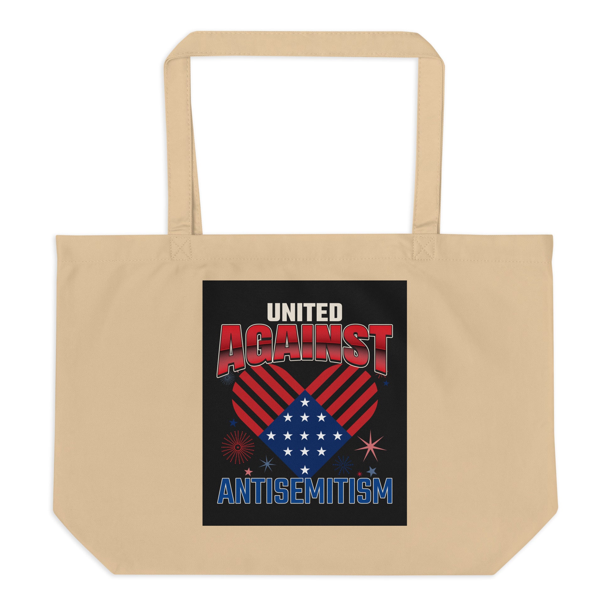 USA Edition | United Against Antisemitism | Large Organic Tote Bag