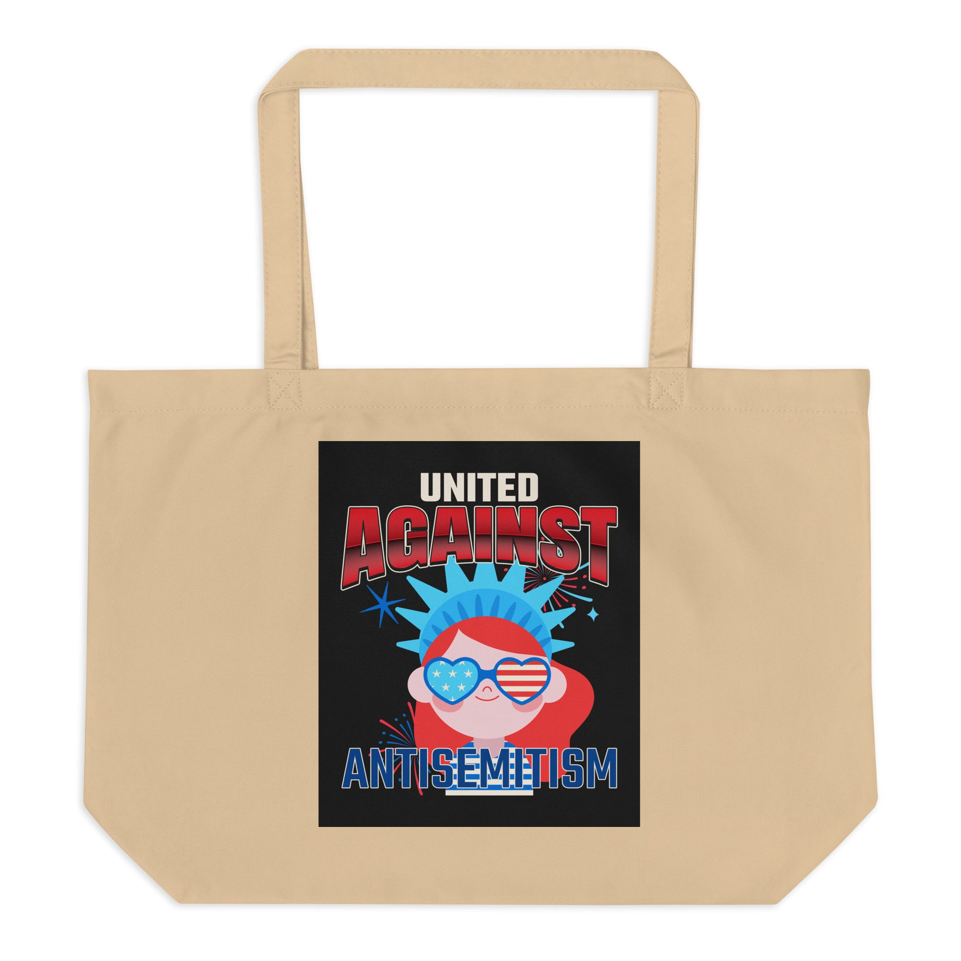 USA Edition | United Against Antisemitism | Large Organic Tote Bag