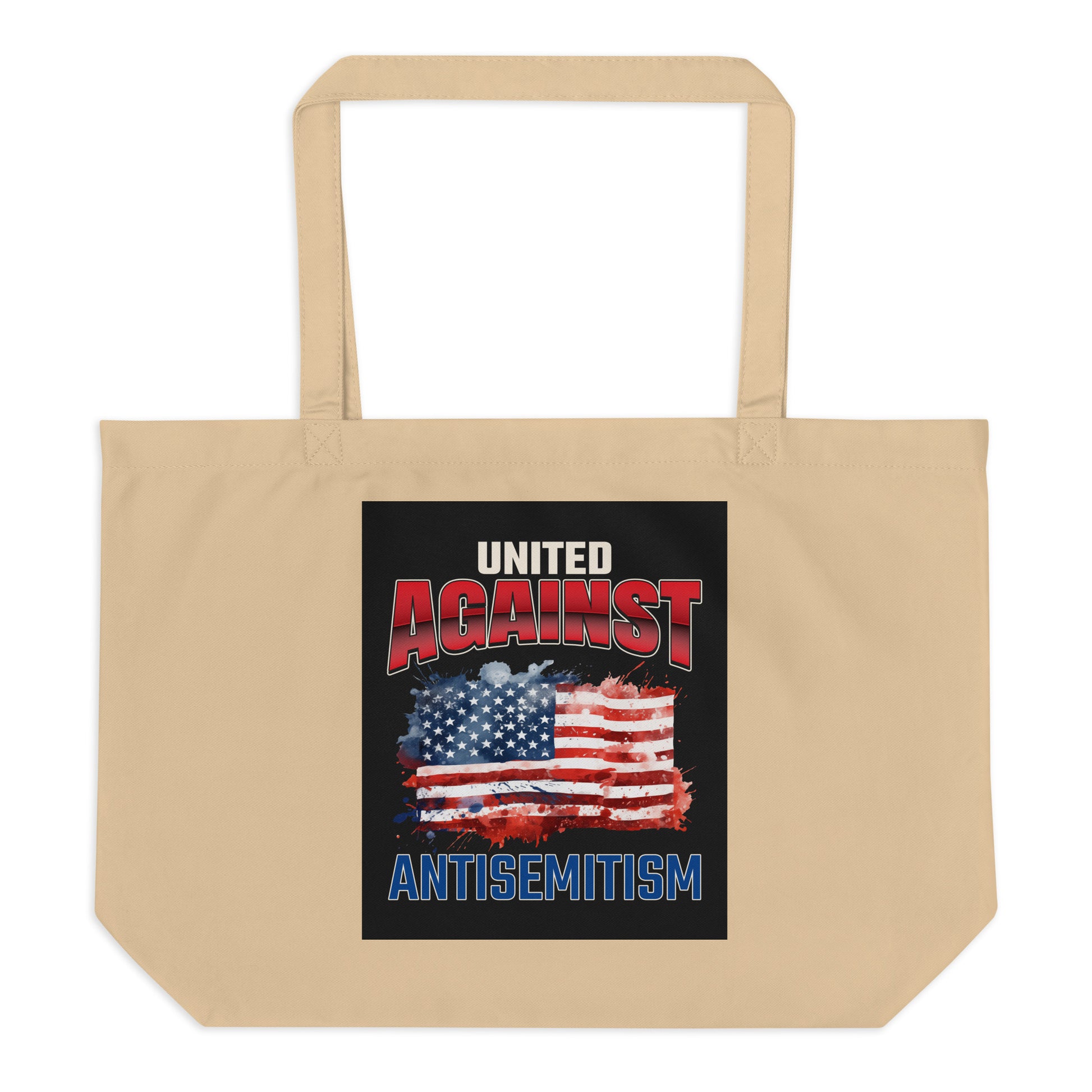 USA Edition | United Against Antisemitism | Large Organic Tote Bag