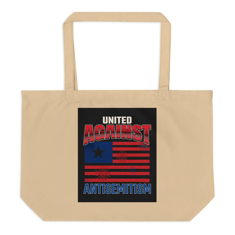 USA Edition | United Against Antisemitism | Large Organic Tote Bag