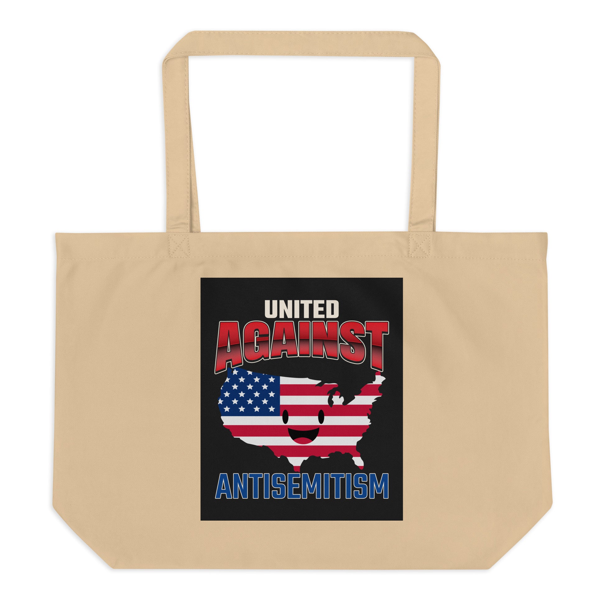 USA Edition | United Against Antisemitism | Large Organic Tote Bag